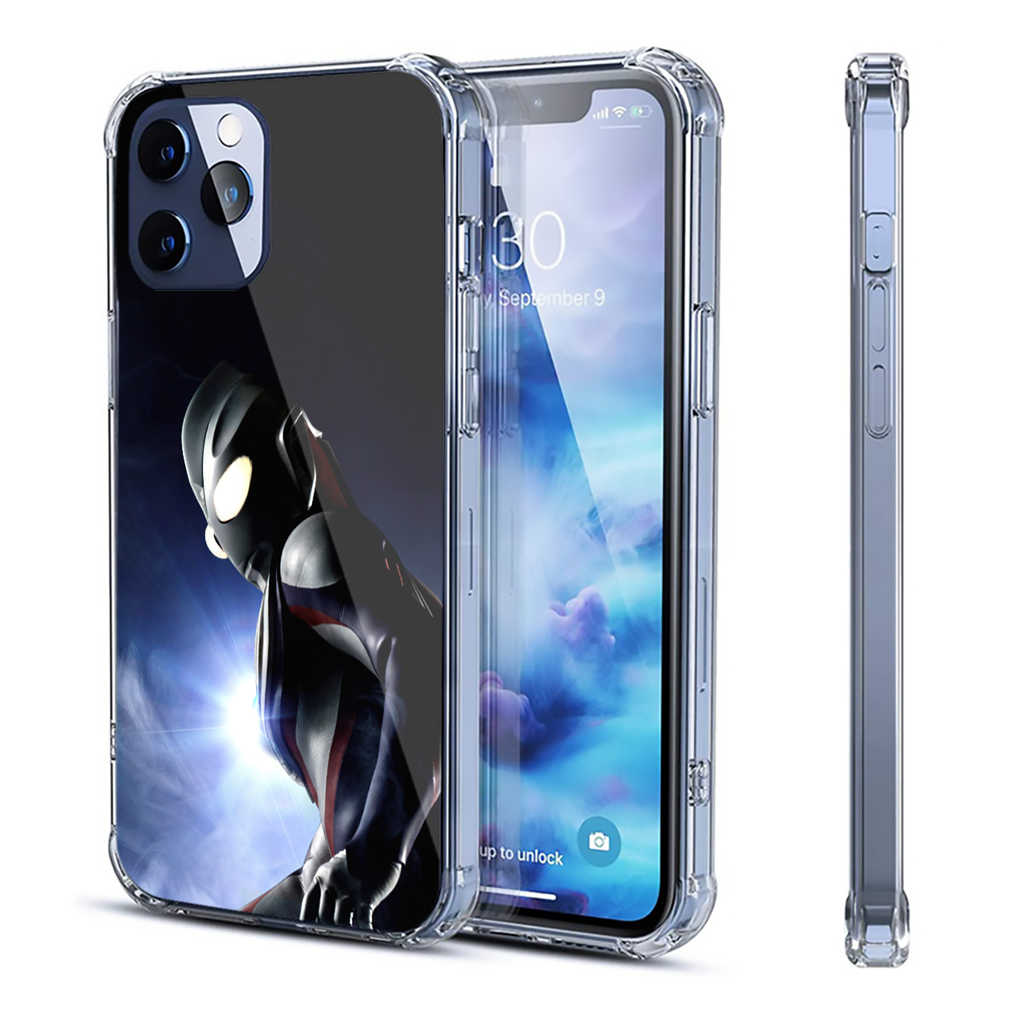 （画像用） ウルトラマン Ultraman 【iPhone 12シリーズ対応】透明スマホケース（クリアソフトケース）